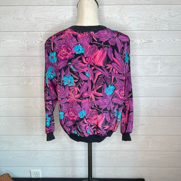 Vintage 80s Anata floral pullover top Size Medium - Picture 3 of 5